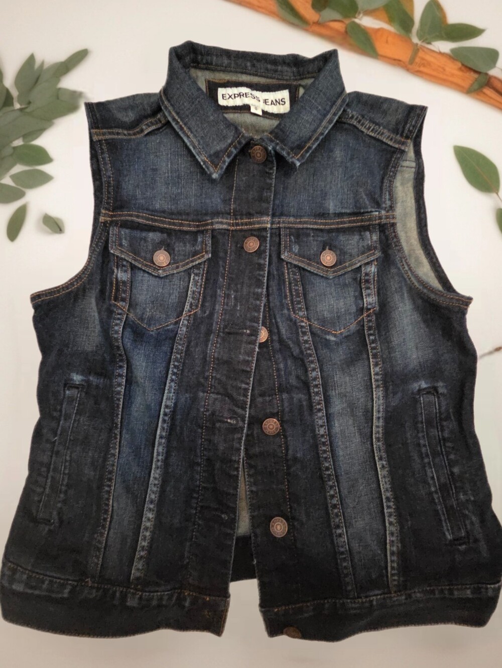 *1430 Express Denim Vest jeans Women size Medium